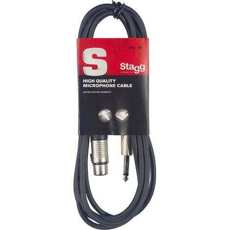 Stagg SMC6XP Cavo Microfonico di Alta Qualità XLRf to Jack, 6 m, Nero (1/5)