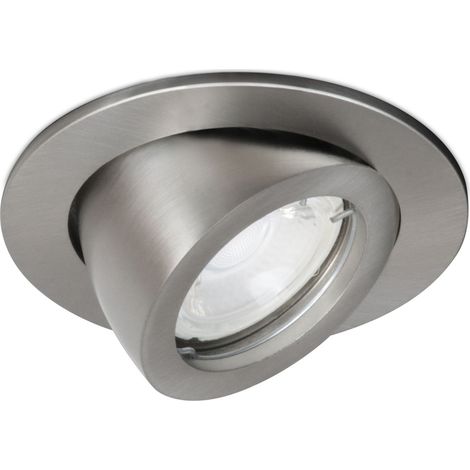 Empotrable techo tilt MINI LUNA Redondo ajustable GU10 50W Níquel mate (1/4)