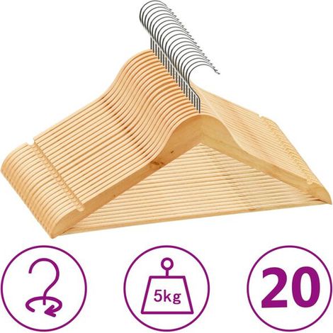 20 cintres antidérapants en bois dur (1/5)