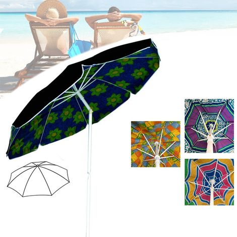 Trade Shop - OMBRELLONE DA SPIAGGIA DIAMETRO 200 CM ANTIVENTO MIT SNODO + SACCA MIT TRACOLL - (1/2)