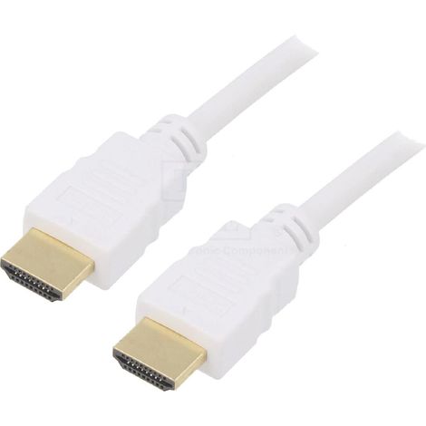 Cable HDCP 2.2.HDMI 2.0 male des deux cotes 5m - blanc