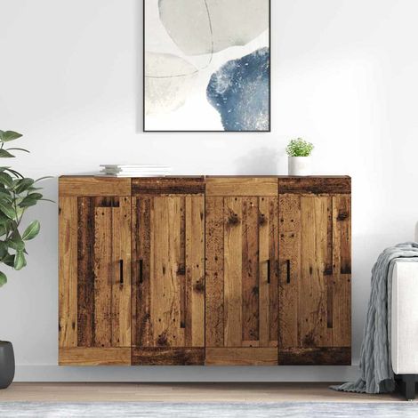 Wandmontierter Schrank 2 pcs Altholz 69,5 x 34 x 90 cm