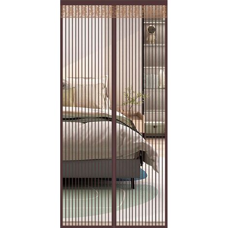 Moustiquaire porte fenêtre magnétique 120 x 220 cm, rideau porte anti mouche insecte, moustiquaire aimantée bande adhésive fermeture automatique maille très fine, installation facile sans perçage Crez (1/4)