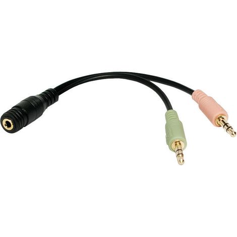 Logilink  Adaptador de audio  Hembra  Miniconector estéreo de 3,5 mm  Miniconector de 3,5 mm de 4 polos  Negro (1/3)