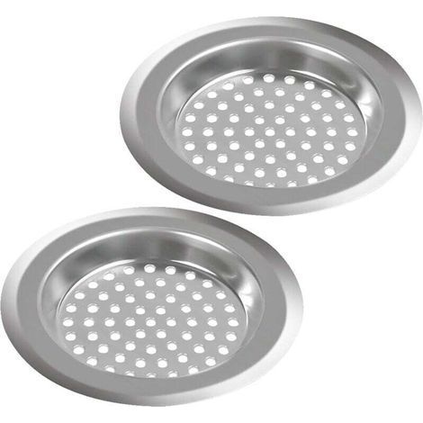 Sink Strainer - 2 Pieces, Kitchen Sink Strainer, Stainless Steel Sink Strainer, Bathroom Sink Strainer, Kitchen Sink Grate to Isolate Slag and Prevent Dice (1/5)