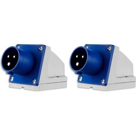 0510615555 Caravan, Prise Murale CEE 230 V, 3 p么les, 1Ph + N+ PE, IP44, Bleu (Lot de 2) (1/5)