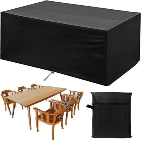 Housse De Protection - Mobilier De Jardin - Rectangulaire 170x94x70 Cm - Imperméable Et Anti-uV - Noir
