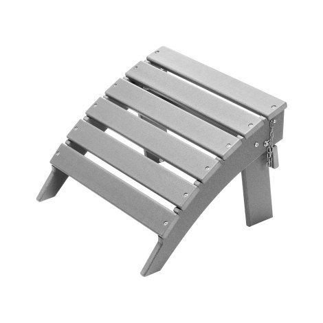 Reposapiés Adirondack Plegable de Plástico HDPE de 430 x 480 x 330 mm, Reposapiés Adirondack Resistente a la Intemperie para Silla Adirondack para Porches Exteriores, Césped, Patios, Gris (1/5)