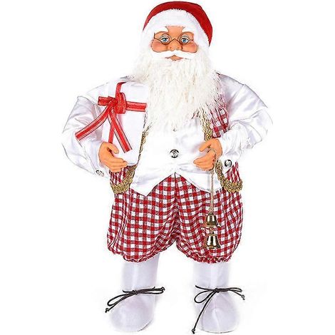 Decoraciones de Papá Noel de 80 cm, figura de Papá Noel de pie para Navidad, decoración de calcetines y bolsas de regalos navideños, decoración navideña para interiores, decoración navideña D (1/5)