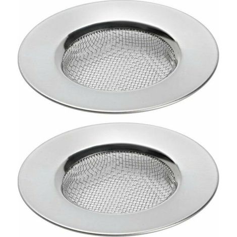 Ensemble de 2 crépines d'évier pour douche, attrape-cheveux, évier de salle de bain ou de cuisine, crépine de nge en acier inoxydable. 7,8 cm de diamètre (1/4)