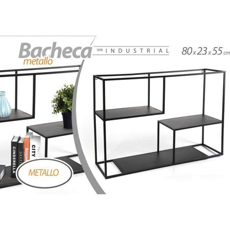 Urbanes schwarzes Wandregal 80 x 23 x 55 h