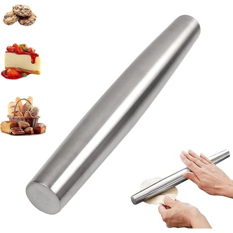 rouleau Ptisserie, 36.5 Cm Antiadhsif En Acier Inoxydable Rouleau Patisserie Robuste Et Rouleau Pte, Pour Taler La Pte Pizza, Les Muffins, Le P (1/5)