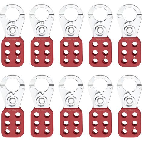 10 Moraillon, Acier Chromé, Poignée PA, 6 Trous, Verrouillage Cadenas, Sécurité Industrielle (1/5)