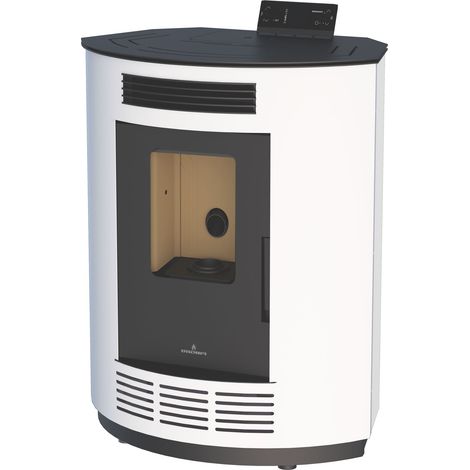 BRONPI - Estufa de Pellet de Rincón Color Marfil Modelo NINA-MF de 9 kW (1/5)