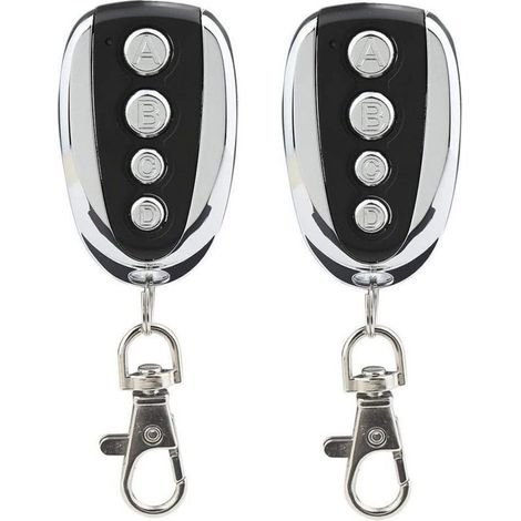 Set di 2 telecomandi universali per porte da garage e cancelli, 433 MHz con quattro canali - Sostituzione ideale -Crezuo