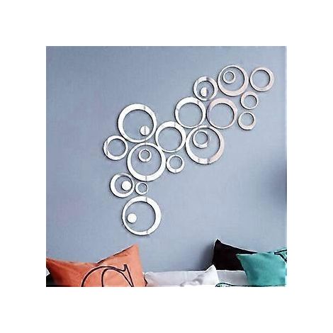Miroirs de plafond ronds à motifs créatifs, miroir mural amovible en acrylique durable, décoration intérieure pour surfaces lisses et propres, léger (1/5)