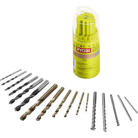 Ryobi RAK18DMIX Kit 18 Bits Bohrer Schraubendreher Bohren Holz Wand Metall (1/2)