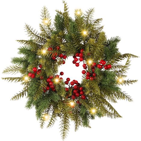Guirlande De Noël - Couronne Festive En Plastique Pour Décoration Intérieure Et Extérieure - 35 Cm - 1 Pièce (1/5)