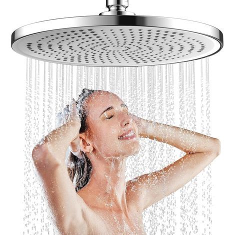 High-pressure round shower head, anti-limescale shower head, universal shower head (silver) 25CM (1/5)