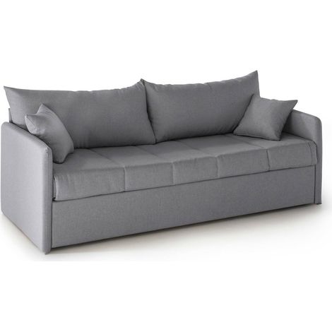 3-Sitzer Schlafsofa Avellana, abnehmbar, waschbar Made in Italy, Ausziehbett mit Matratze, 205x86 cm, Grau