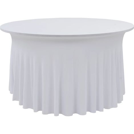 Manteles elásticos con faldón 2 piezas 180x74 cm Blanco DEC022462 (1/3)