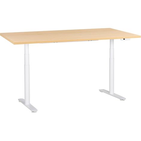 Electric Adjustable Standing Desk DESTINAS Light Brown/ White 180 cm 72 cm