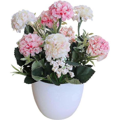 Plante artificielle en pot, 1 pièce, bords lisses, accessoire photo en plastique, fausse fleur pour bureau (1/5)