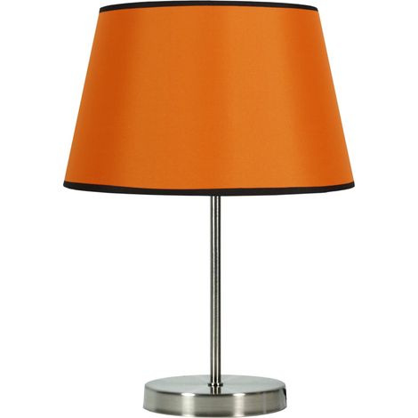 Lampe de table Candellux Pablo chromé abat-jour orange (1/2)