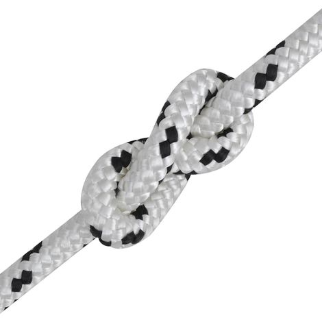 vidaXL Cuerda trenzada poliéster 12 mm 250 mm blanco (1/2)