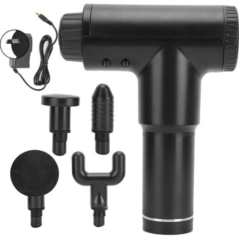Pistolet de massage musculaire électrique pour fascia, appareil fitness relaxant musculaire 110‑240V Noir prise AU (1/5)