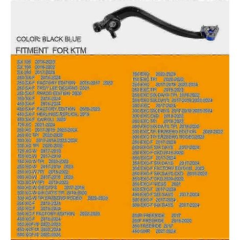 Levier de pédale de frein arrière CNC unique pour moto KTM SX SXF XC XCF XCW XCFW EXC EXCF 2017-2024 et Husqvarna TC TX TE FC FE FX FS 2016-2024 ( ) (1/5)