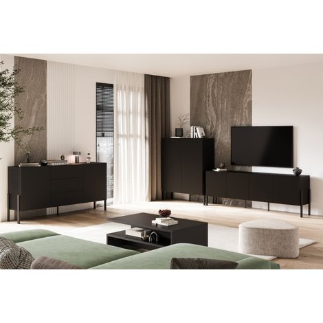 Ensemble meuble TV HALLE - Couleur Noir (1/5)