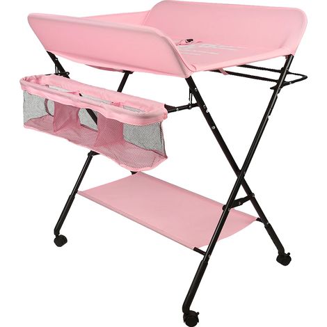 Table à langer pour bébé, design durable, matériaux écologiques, Rose (1/2)