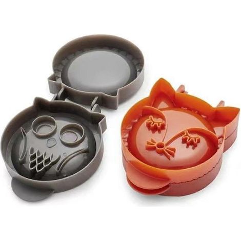 2 moules à tartelettes en forme de renard et de hibou, presse-pâte, moule à tartelettes d'automne