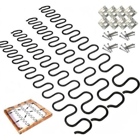 4pcs Ressorts de Rechange pour canapé, Kit de réparation de Ressorts de canapé, Sofa et Meuble de Rembourrage, Clips à Ressorts et Vis fourni, diamètre de Fils 4.0, Longueur de 50cm
