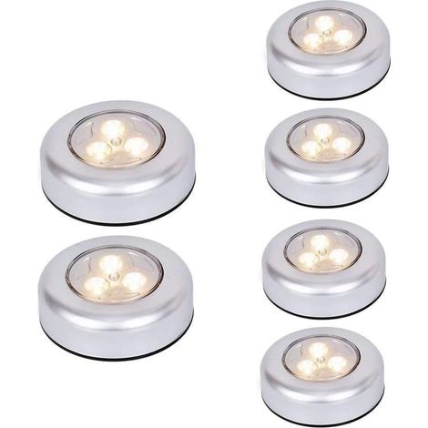 Veilleuse LED à Pôles sans fil Touch Light Stick On Wireless Touch Light Warm 6 Pcs-Fei Yu (1/3)