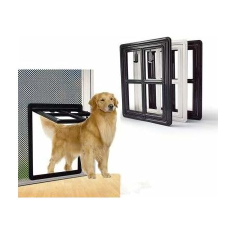 Automatic Pet Door, Magnetic Door Cat Safety Flap Cat Screen Pet Supplies for Large Animal,Black