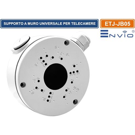 SUPPORTO A MURO METALLICO DA ESTERNO DEEP BASE PER TELECAMERE DOME E BULLET CCTV IP66