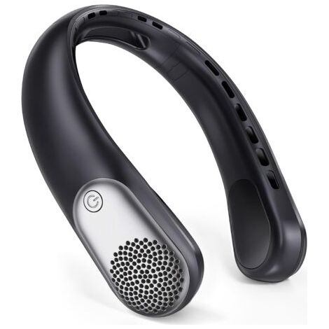 Ventilateur de cou portable, alimenté par batterie 3600 mAh, avec écran LED, 3 vitesses de vent, refroidissement rapide, ultra silencieux, rechargeable par USB, pour homme, femme, extérieur et intérie (1/5)