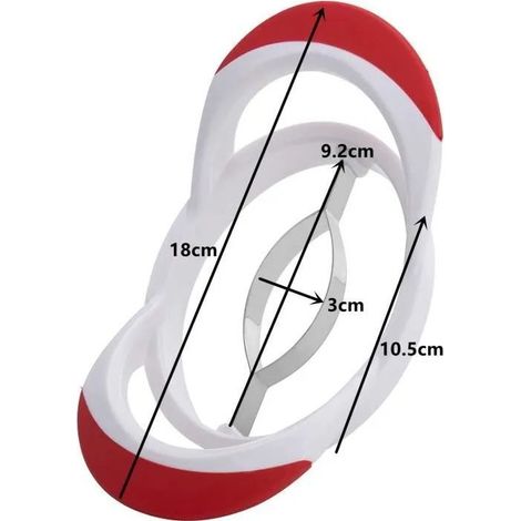 Affettatrice per frutta – acciaio inox – affettamele – 18 cm – ABS – rosso e bianco (1/5)