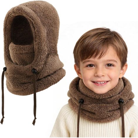 Kinder Sturmhaube Thermo Fleece 3-10 Jahre, Winddicht Warm, Braun (1/5)