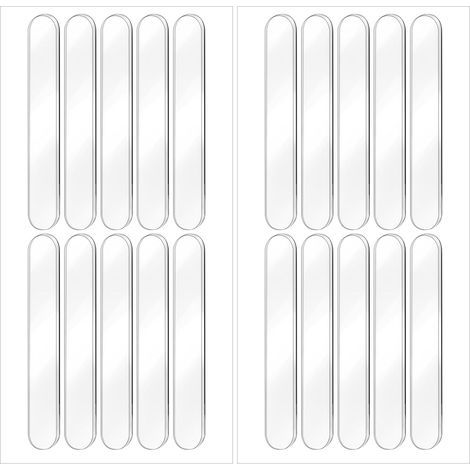 Packung mit 20 Schranktürpuffern, transparenten Gummipuffern mit Streifen, Stuhlschutz, selbstklebenden Wandschutz, zur Geräuschdämpfung, Türstoppern (1/5)