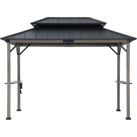 Zedernholz Grillpavillon Zupo - 360cm x 240cm, anthrazit