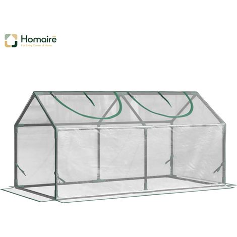 HOMAIRE Foliegewächshaus PVC transparent avec fenêtre pour plantes