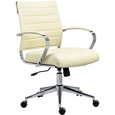 Silla de oficina Oakland Simil cuero Crema
