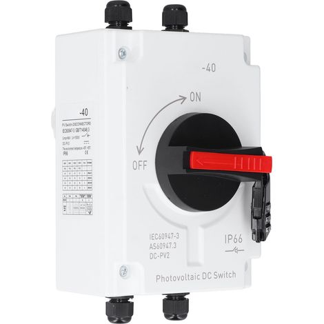 Interrupteur sectionneur photovoltaïque DC1200V 32A, inverseur solaire PV étanche IP66 (1/5)