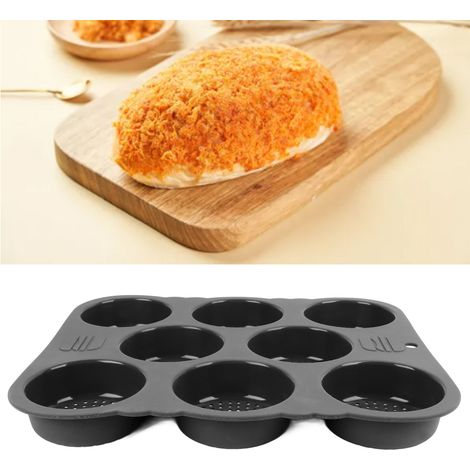 Moule à pain en silicone à 8 alvéoles, démoulage facile, outil de cuisine pour baguettes, plaque de cuisson pour hamburgers (1/5)