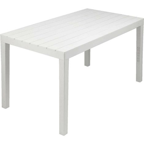 Dmora – Table de jardin 10 places – Imperméable hydrofuge – Dimensions 138x80x72 cm – Design Made in Italy – Blanc
