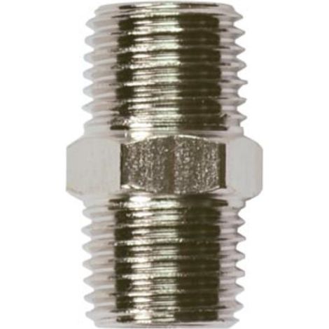 Stanley Kupplung 2 x 1/4 Zoll Außengewinde, passend für Druckluftsysteme, Leitungen und Werkstattzubehör, kompakte Standardgewinde für 1/4" Innengewinde, Stahl (1/4)