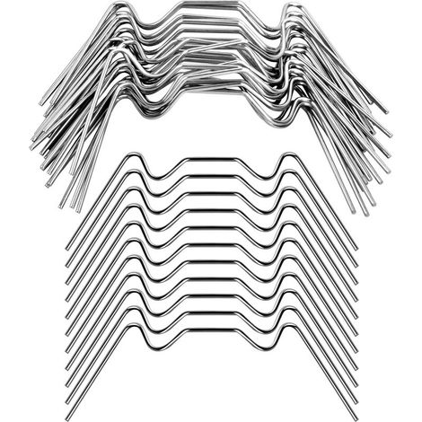Clips para acristalamiento de invernadero, 50 unidades, tipo W, de acero inoxidable. Clips de fijación para vidrio de invernadero. (1/5)